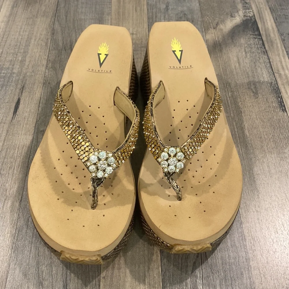 Snakeskin and Rhinestone Volatile Sandals - Picture 2 of 15